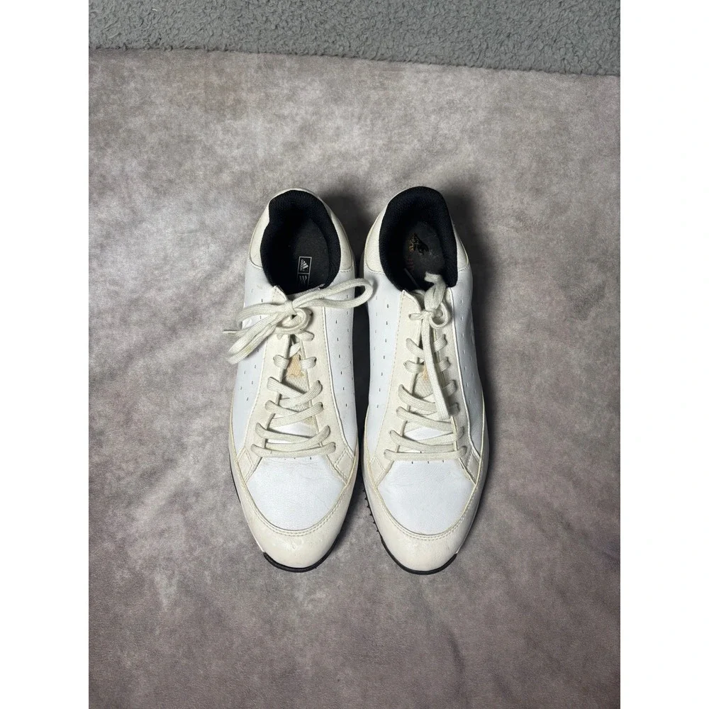 Adidas Traxion Mens Golf Shoes‎ White Leather Cleated 673849 Size 9